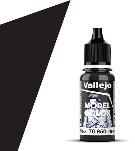 Vallejo Hobby Paint Peinture acrylique - Modèle 70950 Couleur Noir - Flacon de peinture acrylique - 18 ml