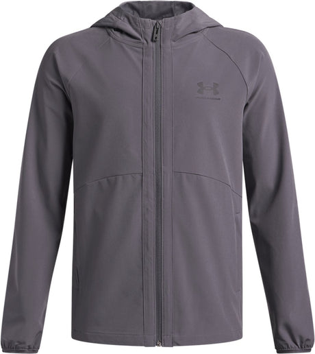 Under armour ua vibe tissé coupe-vent-gris veste de sport pour garçons - Castlerock - noir