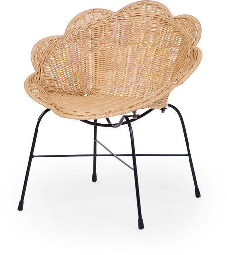 Chaise haute Childhome flower - rotin - légère - design vintage - à partir de 2 ans