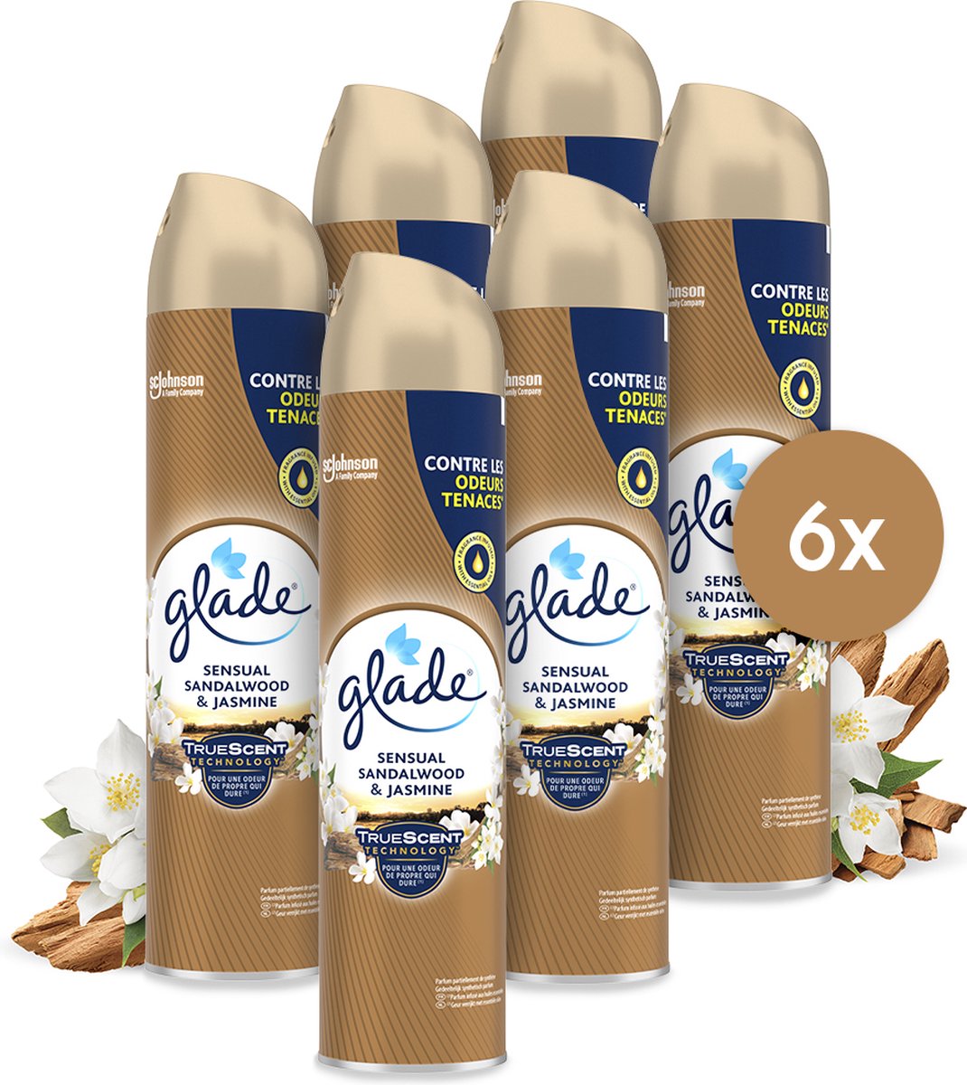 Glade aérosol sensuel bois de santal jasmin