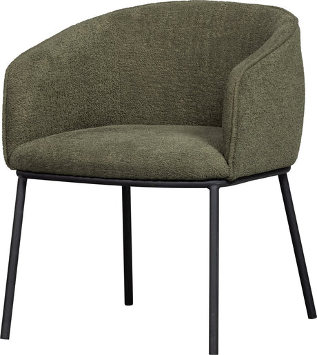 Woood leon eetkamerstoel - bouclé - forest green - 77x61x63