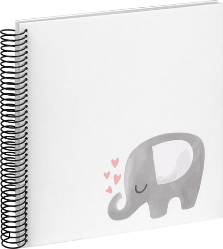 Walther sa-133 coeur d'éléphant - album à spirale - taille 25x25 cm - éléphant blanc