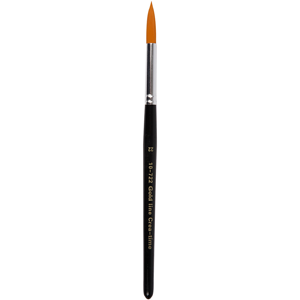 Pinceaux Creativ company gold line, taille 22, l: 21 cm, l: 8 mm, ronds, 6 pièces 1 boîte