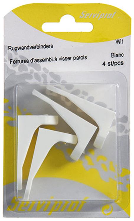 Mack 1013910 - 4 rugwandverbinders wit | 5 stuks