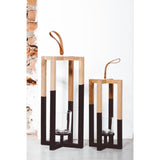 Senza kaarshouder hout zwart naturel 40cm