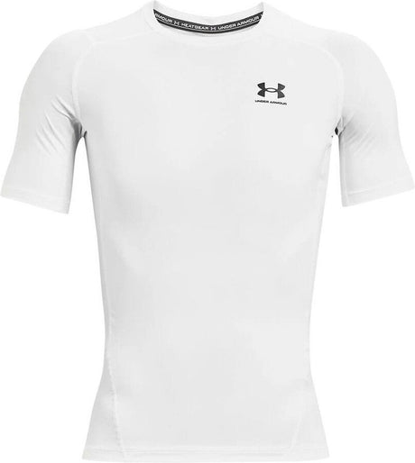 Under Armour UA HG Armor Comp SS-WHT chemise de sport homme - blanc - noir