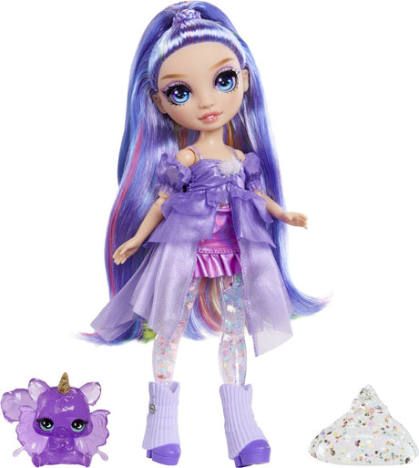 Poupée mannequin arc-en-ciel scintillante avec slime - violet (violet)