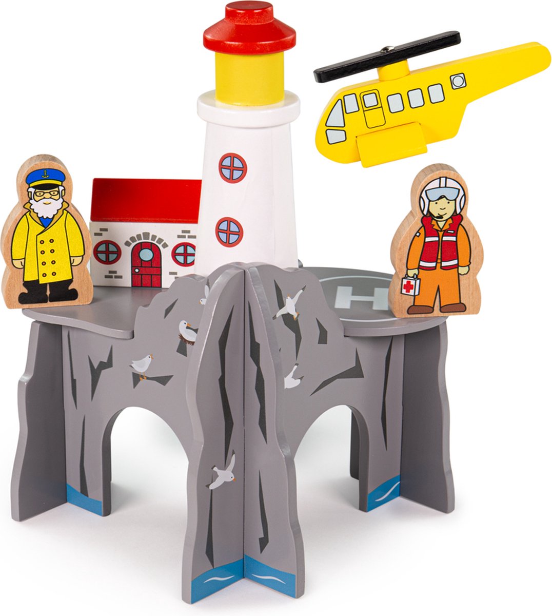 Phare en bois sur rail Bigjigs avec tunnel ferroviaire