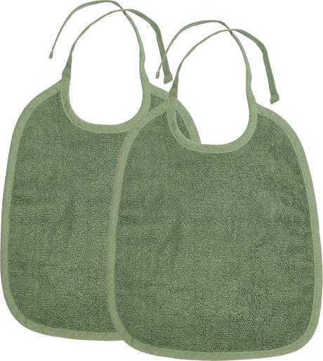 Bavoir Meyco baby uni - paquet de 2 - tissu éponge - vert forêt