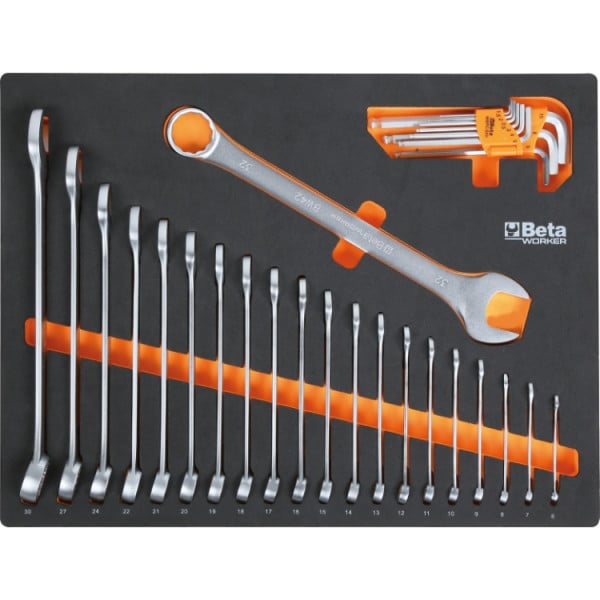 Outils d'aménagement d'atelier Beta c45pro 2.0 w (plan de travail en bois contreplaqué) avec jeu d'outils gratuit de 268 pièces