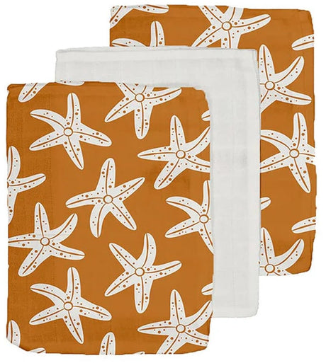 Étoile de mer | débarbouillettes hydrophiles orange - 3 pièces