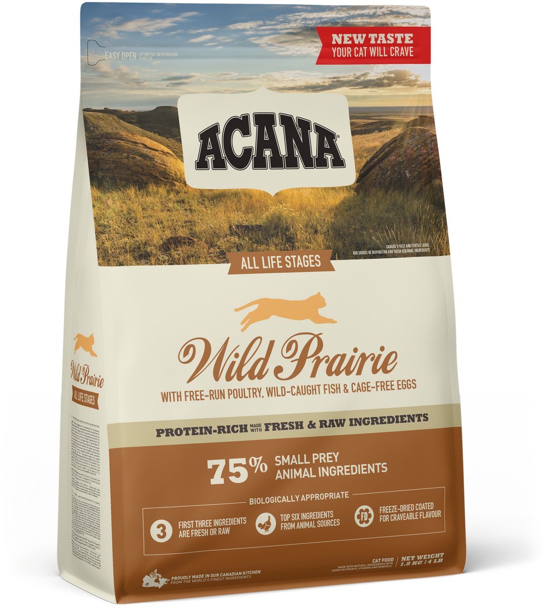Acana - chat des prairies sauvages à tous les stades de la vie - nourriture pour chats - 1,8 kg