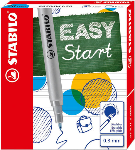 Stabilo easyoriginal - recharge fine - 20 pièces - bleu