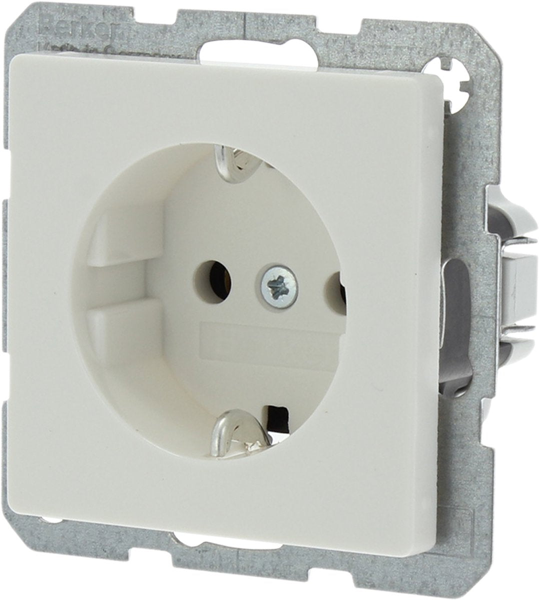Berker q1 prise murale encastrable (toilettes) ra 1 voie blanc polaire