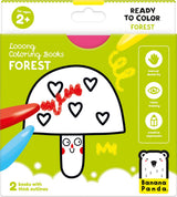 Panda banane - livre de coloriage prêt à dessiner la forêt
