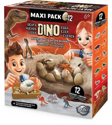 Buki france buki - ensemble de fouille maxi oeufs de dinosaure - dinosaure - fouiller - découvrir