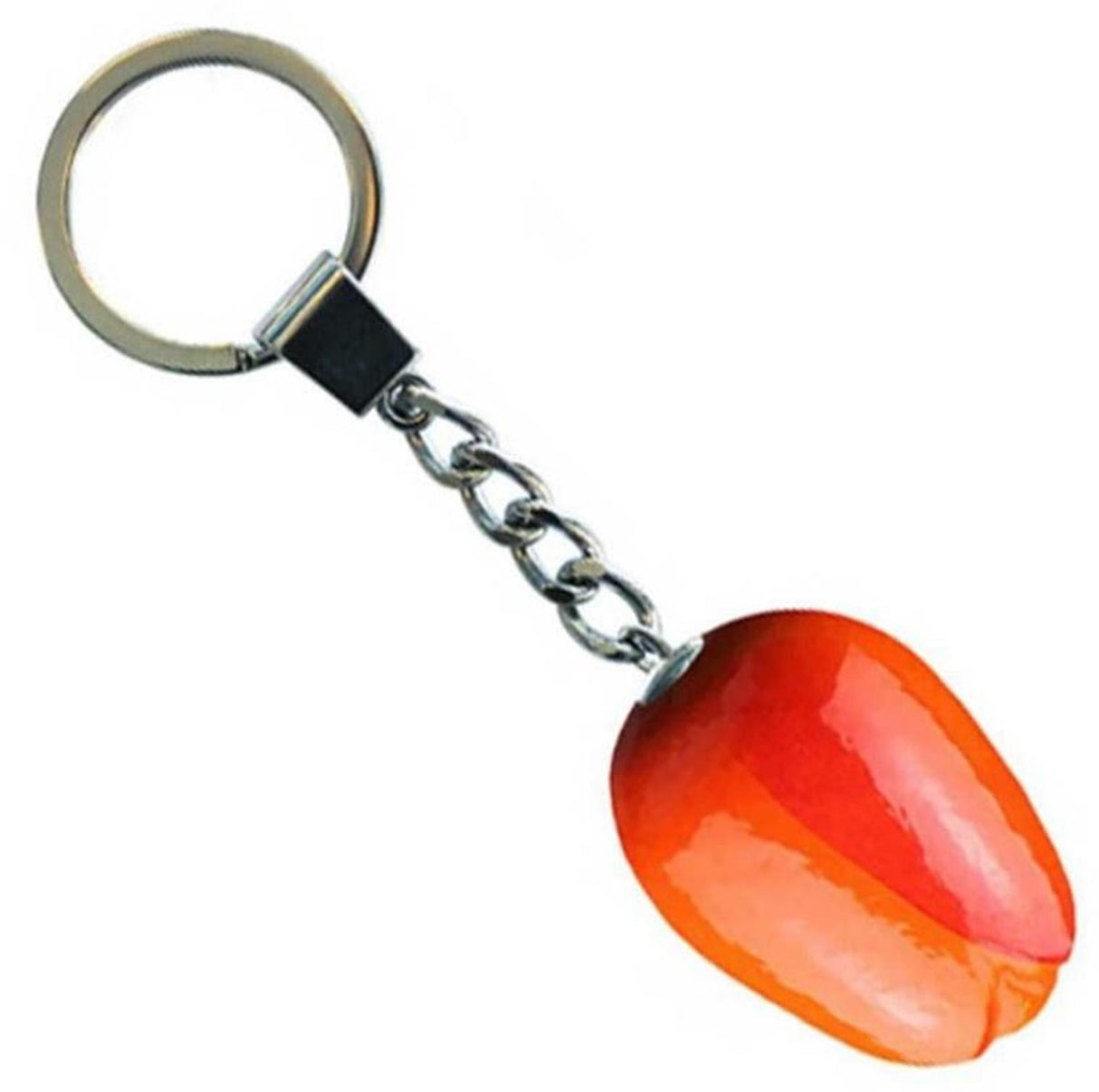 Porte-clés tulipe orange rouge 3,5cm