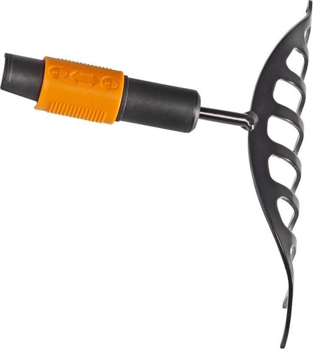 Râteau Fiskars quikfit - outils de jardin - accessoire pour râteau à roses - acier trempé
