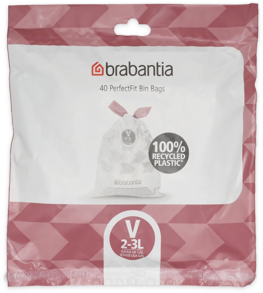 Brabantia perfectfit vuilniszakken - 2 3 l - code v - 40 stuks