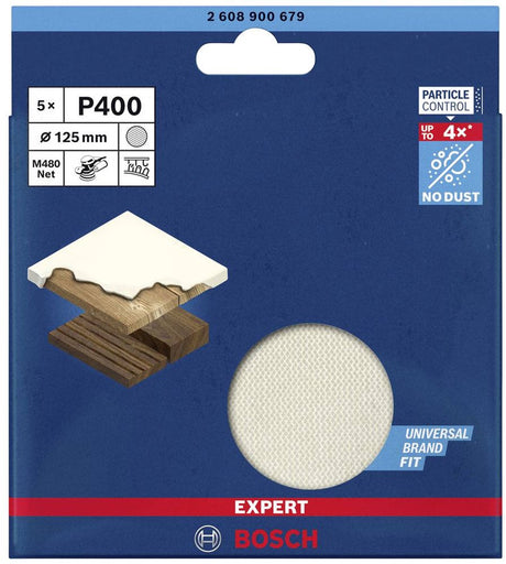 Bosch 5x filet de ponçage expert m480 pour ponceuse orbitale 125 mm g 40...