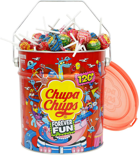 Chupa chups le meilleur de l'étain - bonbons - y compris arôme cola, fraise, pomme, crème de fraise - 1x120 pièces