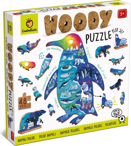 Puzzle en bois Ludattica - animaux polaires.