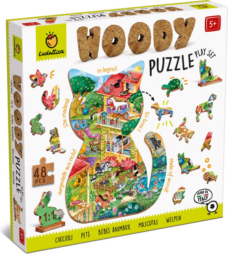 Puzzle en bois Ludattica - animaux de compagnie.