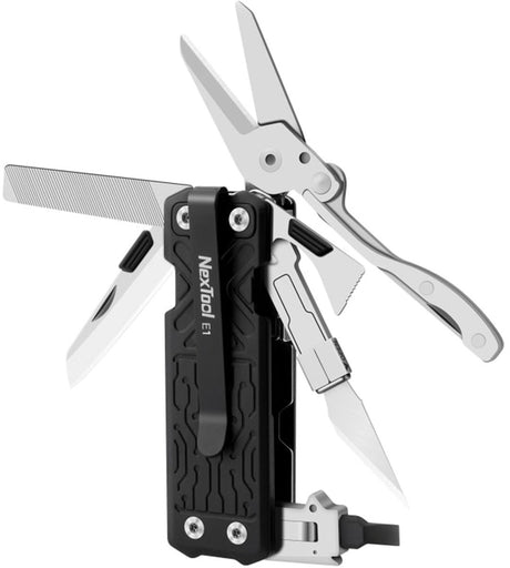 Outil de poche Nextool e1 – outil multifonction 10 en 1 – compact, robuste – construction en acier inoxydable – pour un transport quotidien
