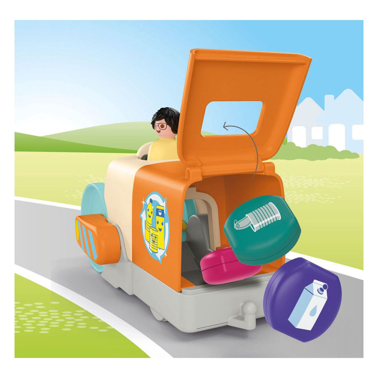 Playmobil junior : camion poubelle à pousser et saisir - 71774