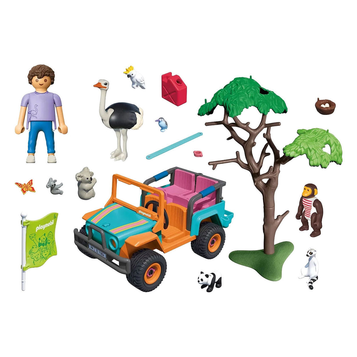 Playmobil animaux amis véhicule tout terrain coloré - 71855