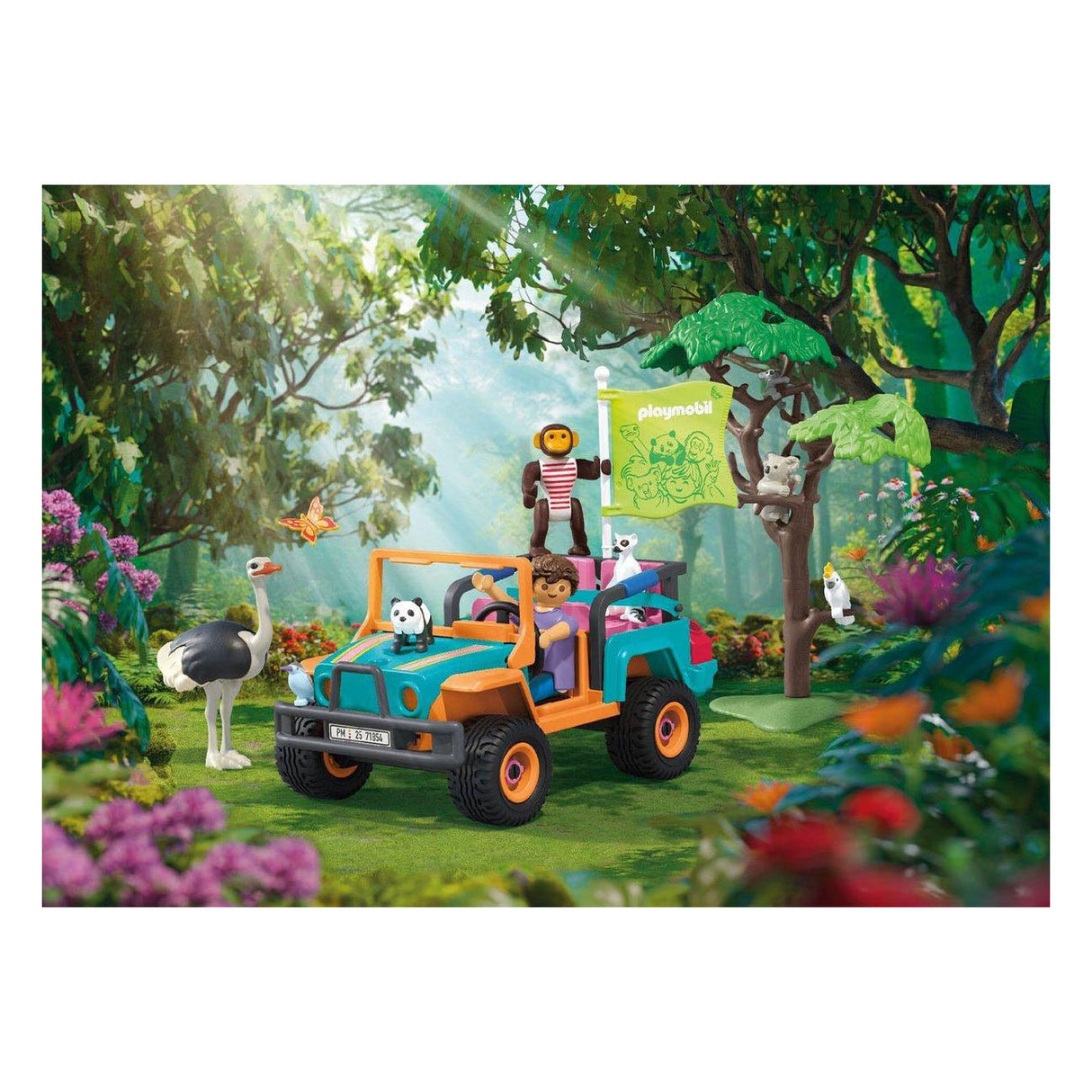 Playmobil animaux amis véhicule tout terrain coloré - 71855