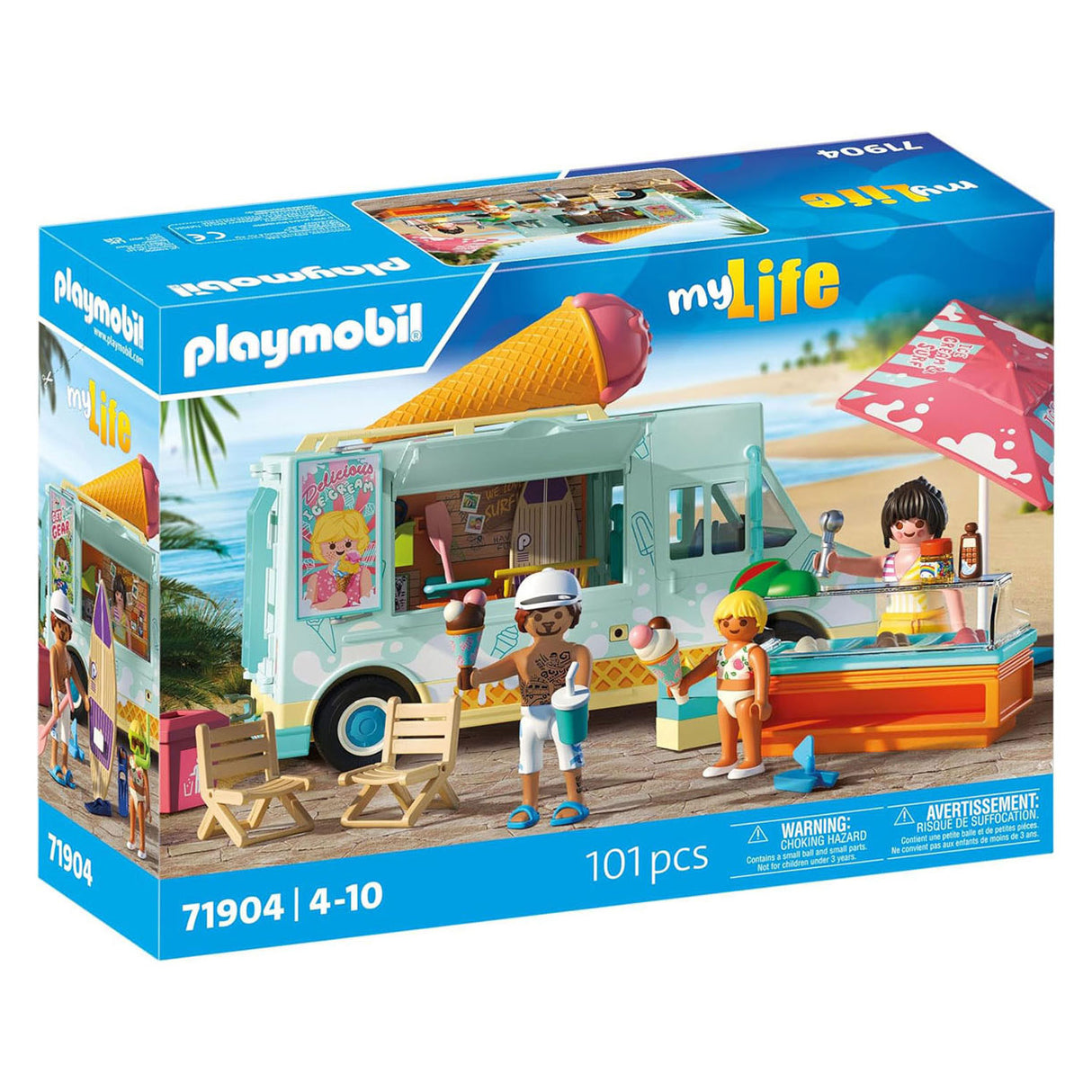 Playmobil my life camion de glaces avec magasin de surf - 71905
