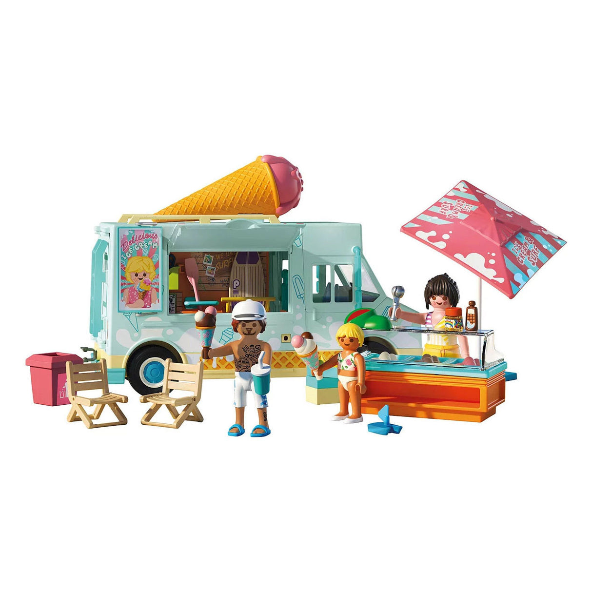 Playmobil my life camion de glaces avec magasin de surf - 71905