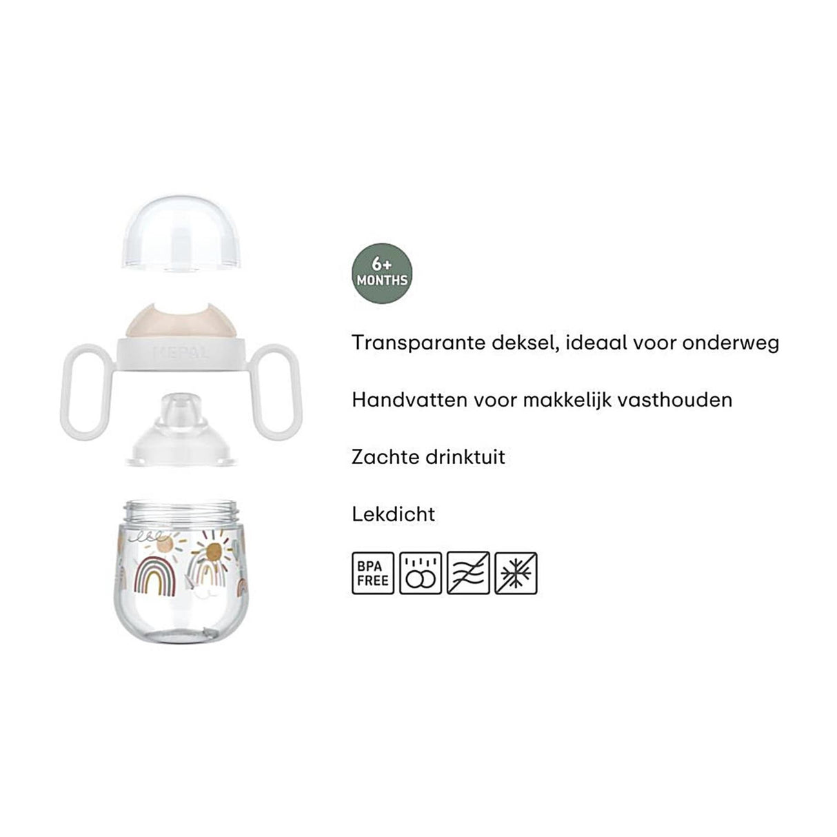 Mepal mio gobelet avec bec anti-goutte Little Dutch - 200 ml - facile à tenir - vaisselle pour enfants - Little Farm