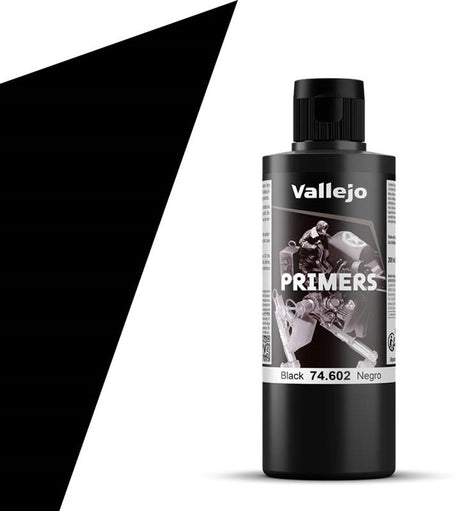 Vallejo Hobby Paint Peinture acrylique - 74602 noir - Apprêt - Flacon de peinture acrylique - 200 ml