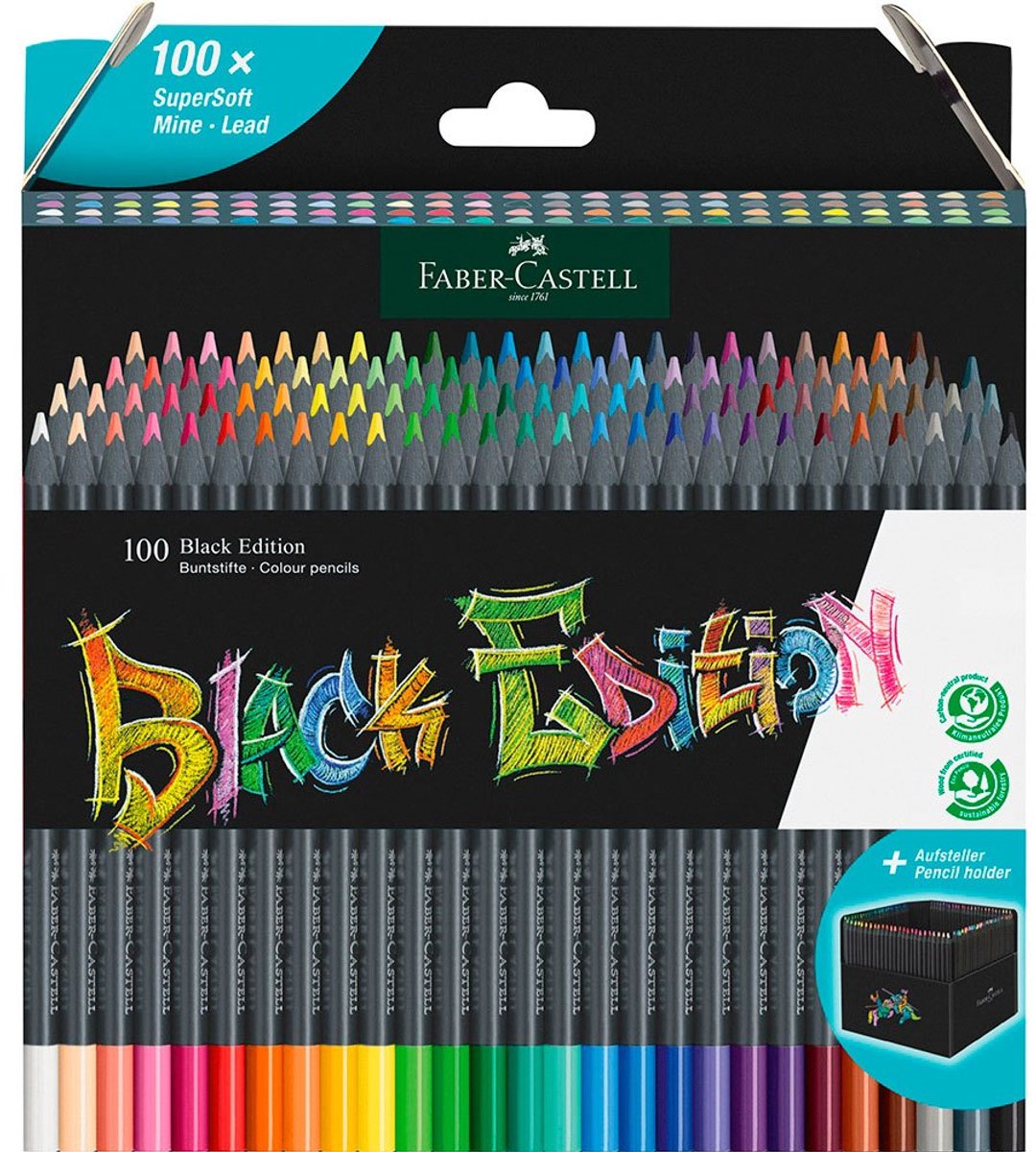 Faber Castell FC-116411 crayon de couleur édition noire 100 pièces