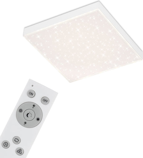Briloner - plafonnier - plafonnier à intensité variable - avec bord lumineux - décoration étoile - incl. télécommande - contrôle de la température de couleur -15 watts -1 600 lumens - blanc