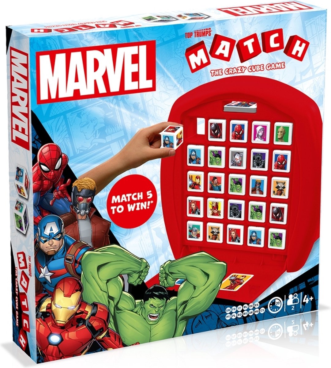 Match de coups gagnants 5 à la suite - Match Marvel - Jeu de société - Jeu d'adresse