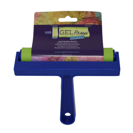 Presse gel • rouleau encreur en caoutchouc dur bleu 15,24 cm