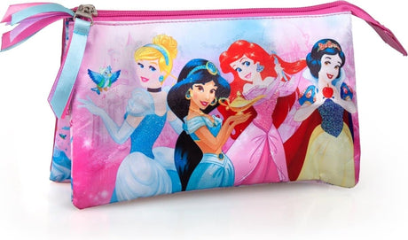 Trousse à crayons Jim Jam Trousse à stylos princesse Disney 3 compartiments avec fermetures éclair