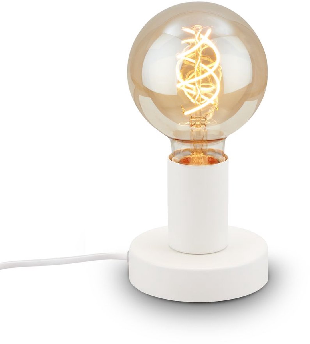 Briloner teepu - lampe de table industrielle - lampe de chevet rétro - métal - raccord E27 - ø10 cm - blanc