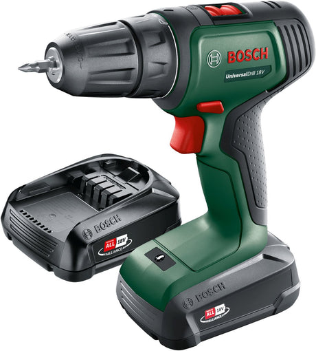 Perceuse-visseuse sans fil Bosch universaldrill 18 - avec 2x batterie 18 V et chargeur - en coffret