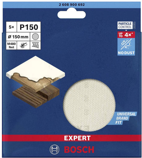Filet de ponçage Bosch 5x expert m480 pour ponceuses excentriques 1...