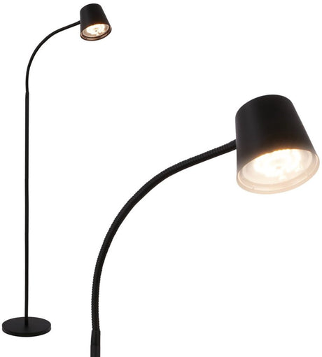 B.k.licht briloner cielo - lampadaire rechargeable - dimmable - lampe sur pied LED - sans fil - USB-C - 126,5 x 21 cm - noir