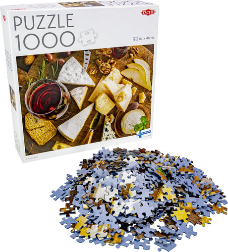 Tactic a cheese plate – puzzle – 1000 pièces – plateau de fromages culinaires – photographie culinaire d'ambiance – haute qualité scandinave