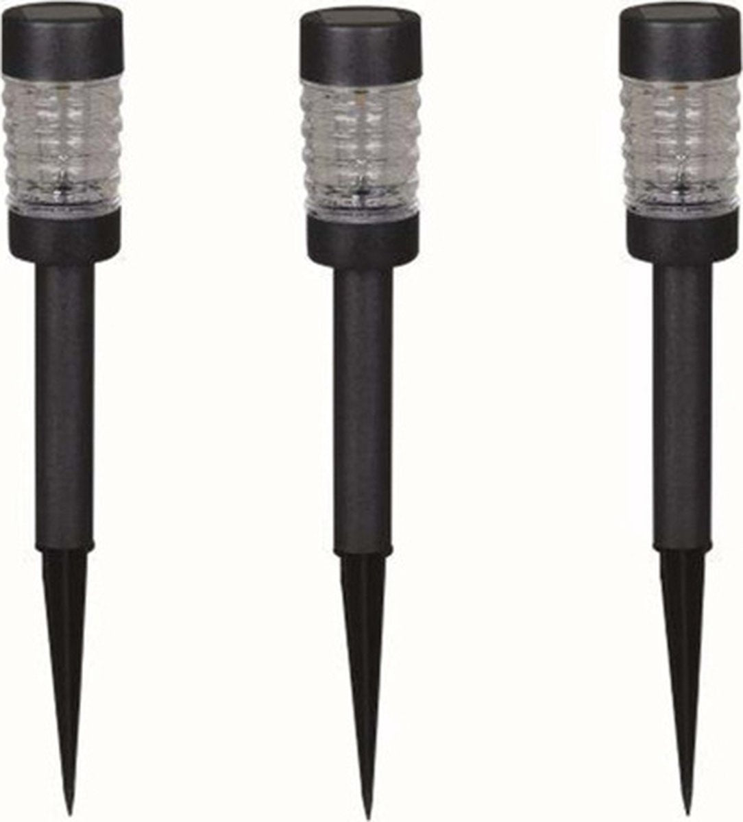 Luxform - rennes - tuinlampen 3 stuks - solar 5 lumen - rvs antraciet - werkend op zonne-energie
