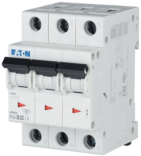 Disjoncteur d'installation Eaton 3p 32a - pl6-b32 3 - type b