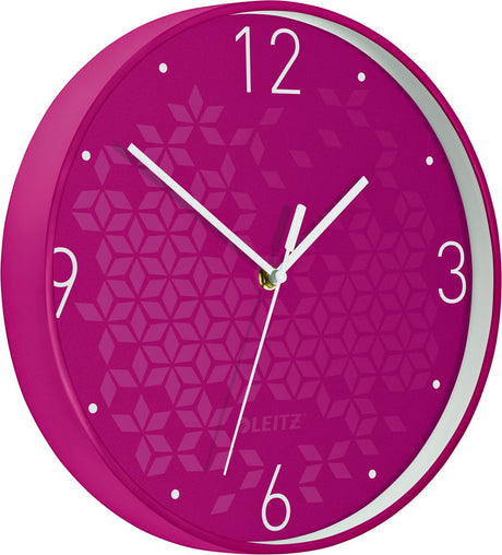 Leitz wow horloge murale silencieuse moderne - rose