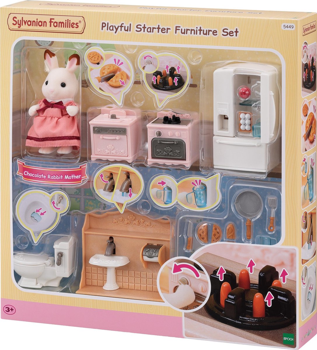 Ensemble de meubles classiques des familles Sylvanian (mère) 5449 - ensemble idéal à combiner avec la maison de poupée (5708 5567)