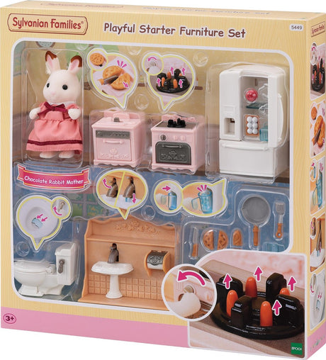 Ensemble de meubles classiques des familles Sylvanian (mère) 5449 - ensemble idéal à combiner avec la maison de poupée (5708 5567)